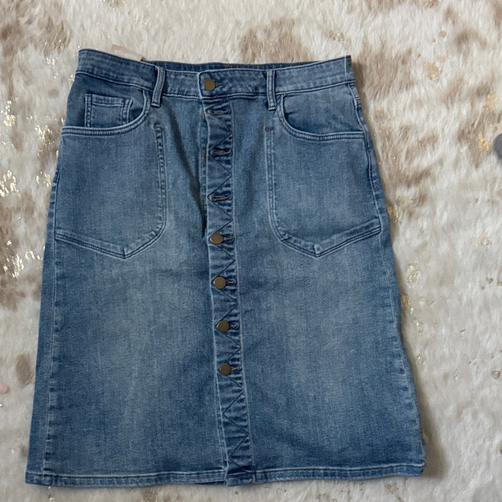 KUT Denim Button-Front Skirt